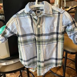 Janie and Jack plaid baby boy button down